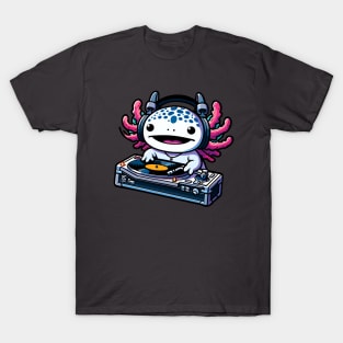 Tiny DJ Axolotl - Adorable Salamander Amphibian T-Shirt